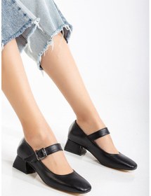 Resim Aska Shoes St-006 Rugan/cild/süet Günlük 4 Cm Topuklu Bayan Ayakkabı Siyah 