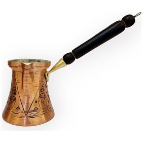 Resim Paşa İşlemeli 4 Kişilik Skoçlu Bakır Cezve 