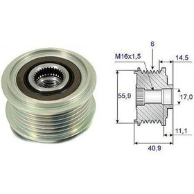 Resim VALEO 588001 Alternatör Kasnağı Golf IV V VI Bora 98-05 Polo Jetta Passat Scırocco Tiguan Caddy Transporter T5 T6 Crafter / A3 A4 A6 