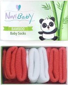 Resim Novibaby 3'lü Bambu Yenidoğan Bebek Çorabı I White Orange I 0-6 a "Karışık Renkli" 