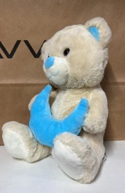 Resim Oyuncak Peluş Sevimli Uyku Arkadaşı Aydedeli Ayıcık 26 Cm Çok Renkli 