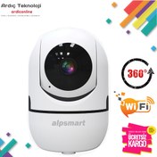 Resim Alpsmart As-680 2Mp Wifi Ip Kamera | Bebek Kamerası | 360 Derece 