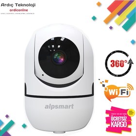 Resim Alpsmart As-680 2Mp Wifi Ip Kamera | Bebek Kamerası | 360 Derece 