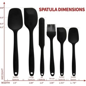 Resim Tiffany 6lı Takım Yanmaz Yapışmaz Mutfak Pasta Silikon Yumurta Fırçası Kaşık Bıçak Spatula Seti 