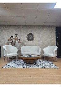 Resim Teddy Takım Krom Kaplama Telli Ayak Çay Seti Koltuk - Berjer , Ba Çok Renkli 