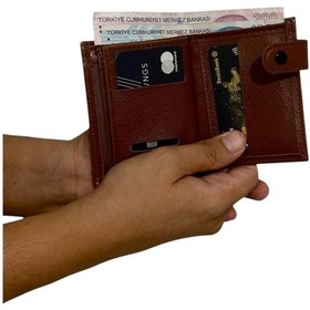 Resim Premium Serisi Özel Üretim Lüks Deri Dikey Patlı Erkek Cüzdanı Çok Renkli 