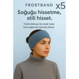 Resim Frostband Serisi - Yünlü Kafa Kulak Bandı-5'li Indigo Mavi 
