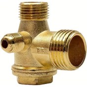 Resim Xuweiwei 1 Adet Tek Yönlü Vana Ve Çekvalf, 3 Delikli Pirinç Bağlantılı Hava Kompresörü Aksesuarı 