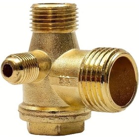 Resim Xuweiwei 1 Adet Tek Yönlü Vana Ve Çekvalf, 3 Delikli Pirinç Bağlantılı Hava Kompresörü Aksesuarı 