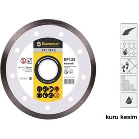 Resim Baumesser 125 Mm Keramik Serisi Kuru Kesim Seramikler Için Elmas Testere 