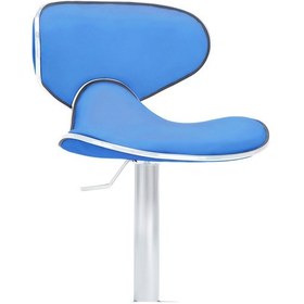 Resim Bürocci Zen Bar Taburesi - Mavi Modern Deri Metal Ataklı Yüksek Tezgah Sandalyesi - 9549s0514 Mavi 
