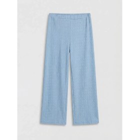 Resim LC Waikiki Lcw Kids Mavi Geniş Paça Kız Çocuk Dokulu Pantolon 