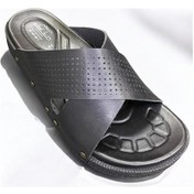 Resim İçi Yumuşak Masajlı Tam Ortopedik Siyah Erkek Terlik Siyah 