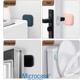 Resim Microcase Darbe Önleyici Yapışkanlı Silikon Kapı Kolu Stoperi Tamponu Yuvarlak Tasarım - AL5003 4 Adet 