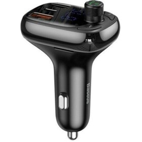 Resim Marcador Baseus T Typed S-13 Bluetooth Fm Transmitter 36w Qc 4.0 Dual Usb & Type-c Araç Şarj Cihazı 