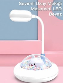 Resim HALL BREATHE Sevimli Uzay Mekiği Şekilli Masaüstü LED Gece Lambası, Okuma ve Dekor için 