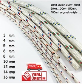 Resim İskota Halat İp Branda Tente Bağlama Çeşitli Ölçülerde 10 M - 5 Mm 