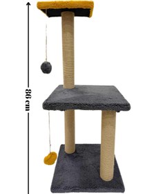 Resim Komano Pontika Mega Boy Kedi Tırmalama Tahtası Peluş Dokulu Yumuşacık 3 Katlı 86 Cm Soft Sevilen Renkler 
