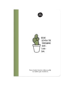 Resim Hisli Şeyler 14x20 64 Yaprak Defter Çizgili Sert Kapak Stickerli Beni Seven Dikenime Katlansın 