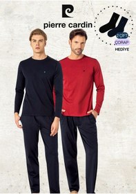 Resim Pierre Cardin Erkek %100 Pamuk Uzun Kollu Logolu Bordo & Lacivert İki Adet Pijama Takımı L1.pc.6100.002-bordo - Lacivert-m Çok Renkli 