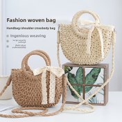 Resim Yazlık Giyim İçin Dekoratif Püskül ile Trendy Mini Hasır Çapraz Çanta, El İle Dokuma Boş Tasarım, Çıkarılabilir Omuz Askısı, Kolay Pratiklik İçin Astarlı, SendpiSTIL 