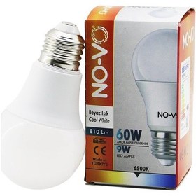 Resim No-vo 9w 60w E27 Beyaz Led Ampul 6500k - 810lm 5250 