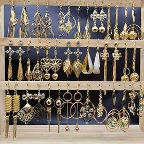 Resim 10 çift Modaya Uygun Zarif Uzun saç tokası Kadınlar Küpe Çiçek Yaprak Su Damlası Tasarımı Lüks Dangle Küpeler Parti Aksesuarları Seti 