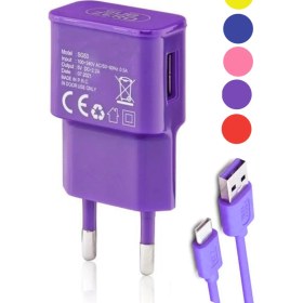 Resim Galaxy A7 2018 A750F Şarj Aleti Micro USB 2.2A -- Sbzr-Mor 