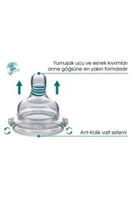 Resim Mamajoo Biberon Emziği Silikon Antikolik 6 Ay+ 2'li Medium No: 1 