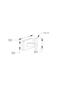 Resim EYM Kare Serisi Paslanmaz Mat Siyah Tekli Banyo Askı Bornozluk 