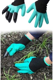Resim STOREMAX Toprak Kazma Ekme Çapalama İçin Korumalı Bahçe Bahçivan Eldiveni 395519 