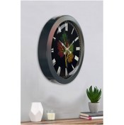 Resim Bahat Salon Ofis Duvar Saati Gri Metal Çerçeve 36 Cm 