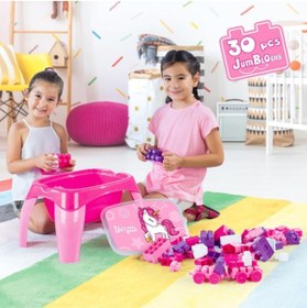Resim Dolu Unicorn Aktivite Masası 30 Parça Büyük Bloklar 