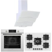 Resim Ferre Flowart SS Serisi beyaz ankastre set (d024+ss036+qms63cb) 