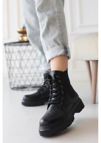 Resim Daum Siyah Cilt Bağcıklı Kadın Bot Siyah 