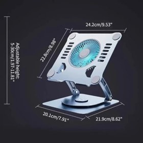 Resim Pucutun Soğutuculu Notebook ve Laptop Stand Yüksekliği Ayarlanabilir Fanlı Tutucu 10-17 Inç Notebooklar ile Uyumlu 360 Derece DÖNER%100 Tok Alüminyum Alaşımlı Katlanır CZY524 (CZY524 - Silver) 