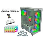 Resim Hızlı Stok AZTECH AZT101 W Gaming Mid-Tower PC Kasası Beyaz 