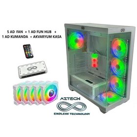 Resim Hızlı Stok AZTECH AZT101 W Gaming Mid-Tower PC Kasası Beyaz 