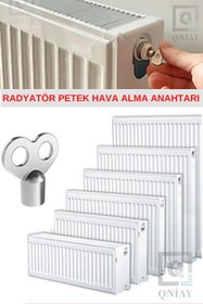 Resim QNİAY Metal Pratik Petek Radyatör Hava Alma Anahtarı 2 Adet) Purjör Kombi Doğalgaz Tasarruf Bakım Temizlik 