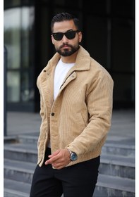 Resim Old Money Culture Oversize Baharlık Kadife Ceket Krem Kadife 