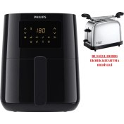 Resim 4.1l Airfryer ve Inox Ekmek Kızartma Makinesi Seti, Siyah Renk 