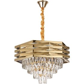 Resim Corde 50'lik Gold Kaplamalı Kristal Avize Gold 