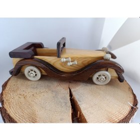 Resim Ahşap Nostaljik Araba / Büyük Boy Ahşap Araba Mdl1004 