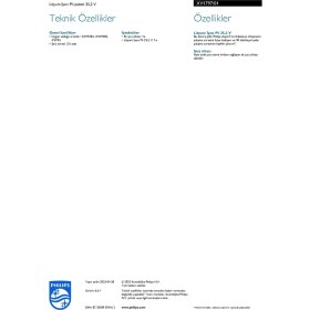 Resim Philips Aqua Trio Kablosuz Süpürge Aksesuarı, Lityum Iyon Pil Paketi 25,2V, XV1797/01 