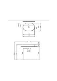 Resim Bocchi Sottile Slim Line 1600-032-0126 Tezgah Üstü Lavabo Mat Somon 60 CM 1466841 