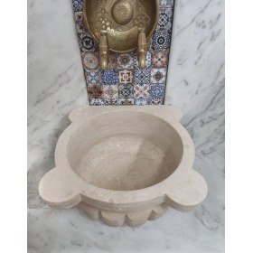 Resim Akm Dekor Traverten Dört Kulak Kavun Mermer Kurna 