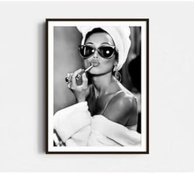 Resim Audrey Hepburn Estetik Modern Ev Dekor Çerçevesiz Poster Tasarım 33 X 48 Siyah, 532rf24134 