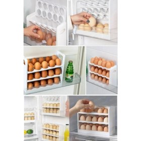 Resim Munico Kullanışlı Çok Katmanlı Zaman Ölçeği Tasarımı Yumurta Kabı Tepsisi Buzdolabı Yumurta Tutucu Saklama 