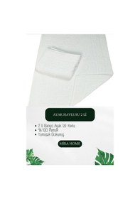 Resim 2 Li Ayak İzli Banyo Ayak Havlusu %100 Pamuklu Renkli 50x70 Cm Menom Beyaz 