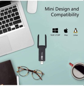 Resim AC1200 Mbps Dual Band USB 3.0 Adaptör Kablosuz Wi-Fi Alıcı 